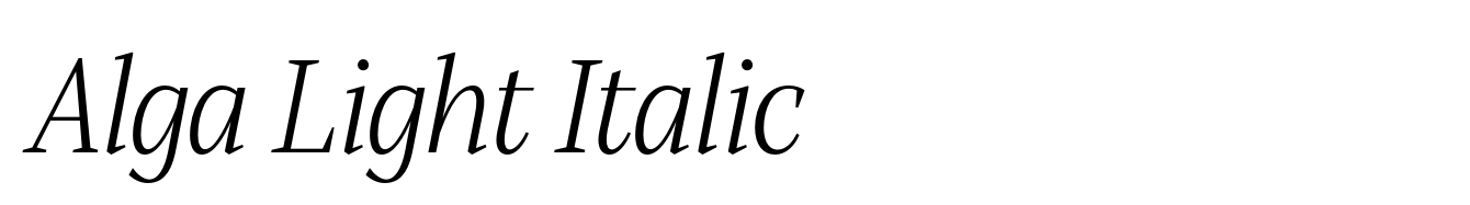 Alga Light Italic